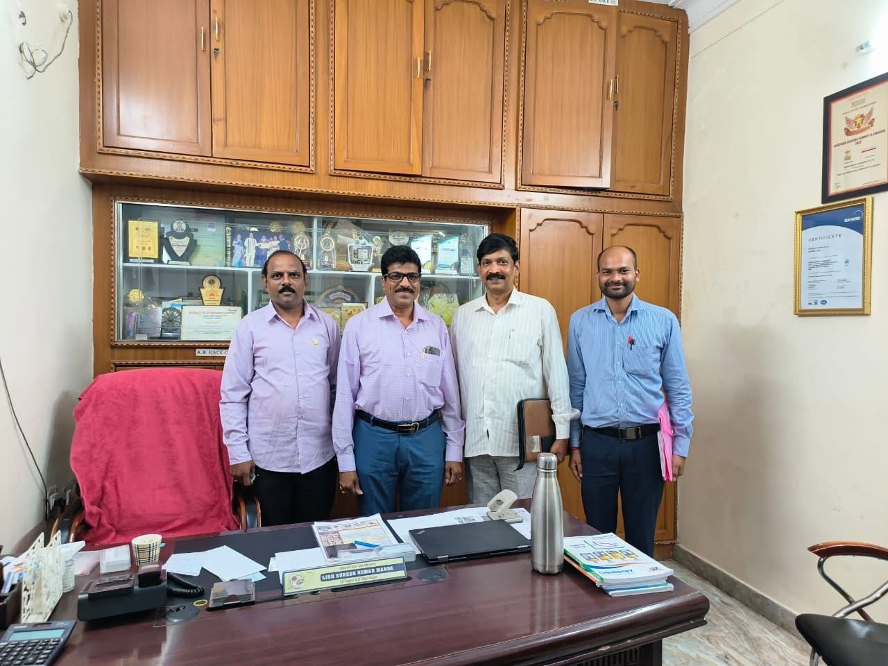 The team at a meeting