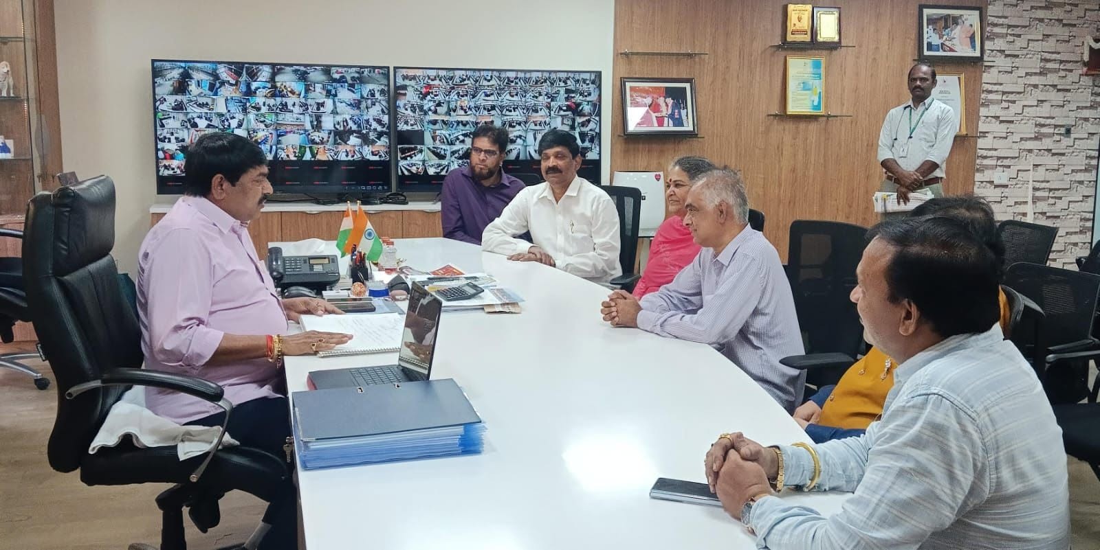 The team at a meeting